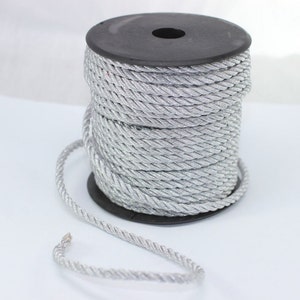 Grey Rayon Rope, 4 Mm (0,15 Inch), Grey Cord, Twisted Braid Cords ...
