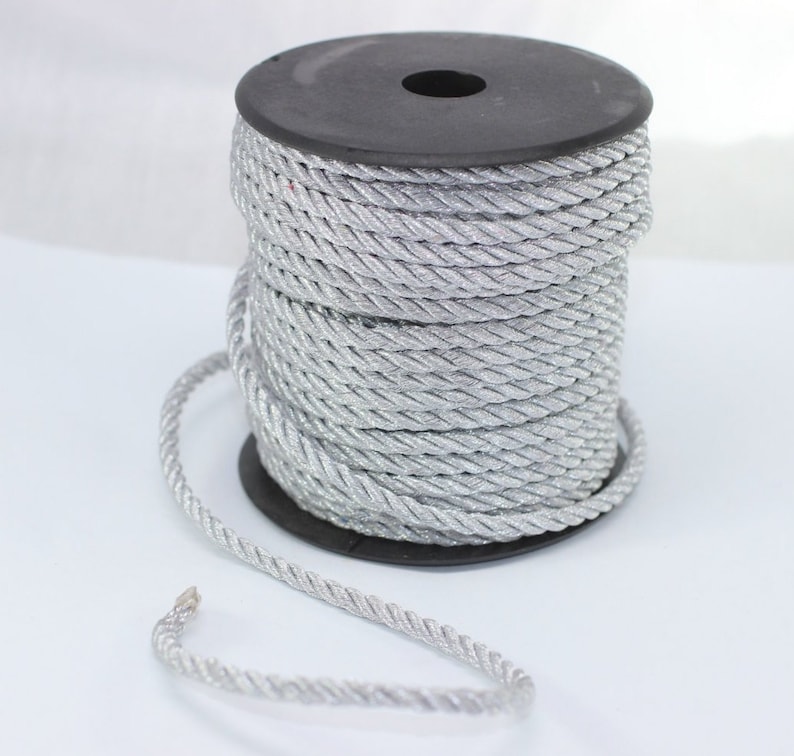 Grey Rayon Rope 4 Mm 015 Inch Grey Cord Twisted Braid | Etsy