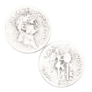 Antique silver coins, Caesar Vespasian coin, 35 mm Roman Empire artifact, Ancient Greek Rome art coins, Historical coin, Replica coins, HST