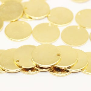 1.4x20mm Gold Plated Disc, Gold Plated Disc, Round Stamping Discs, Stamping Blanks, 20 mm disc, Gold Thick Spacer, 20mm Tags, SGDT