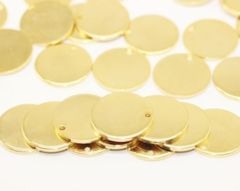 Vergulde schijf 1,4 x 20 mm, vergulde schijf, ronde stempelschijven, blanco stempels, schijf van 20 mm, gouden dikke afstandhouder, tags van 20 mm, SGDT