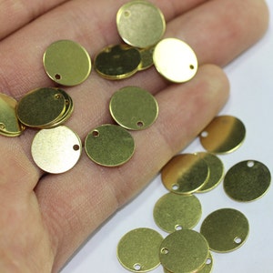 10 mm ruwe messing kleine ronde bedels, 10 mm eengatsmunten, ronde stempelschijven, stempelbladen, stempeltags, messing munten, GLDS