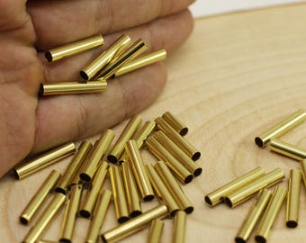 Brass Tube Connectors 4x13mm - Mini Spacer Tubes, Thick Tube Beads - Mini Spacers , mini tube beads, spacers, Brass tube beads, MTL