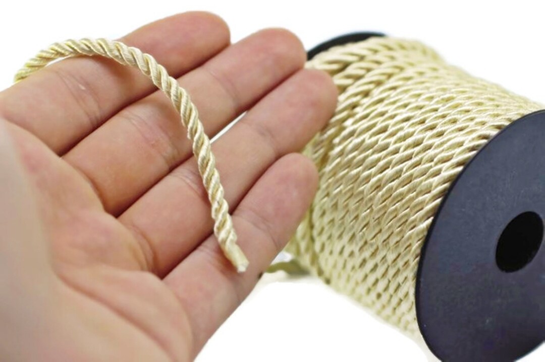 Gold Tone Rayon Rope, 4 Mm (0,15 In), Gold Cord, Twisted Braid Cords ...