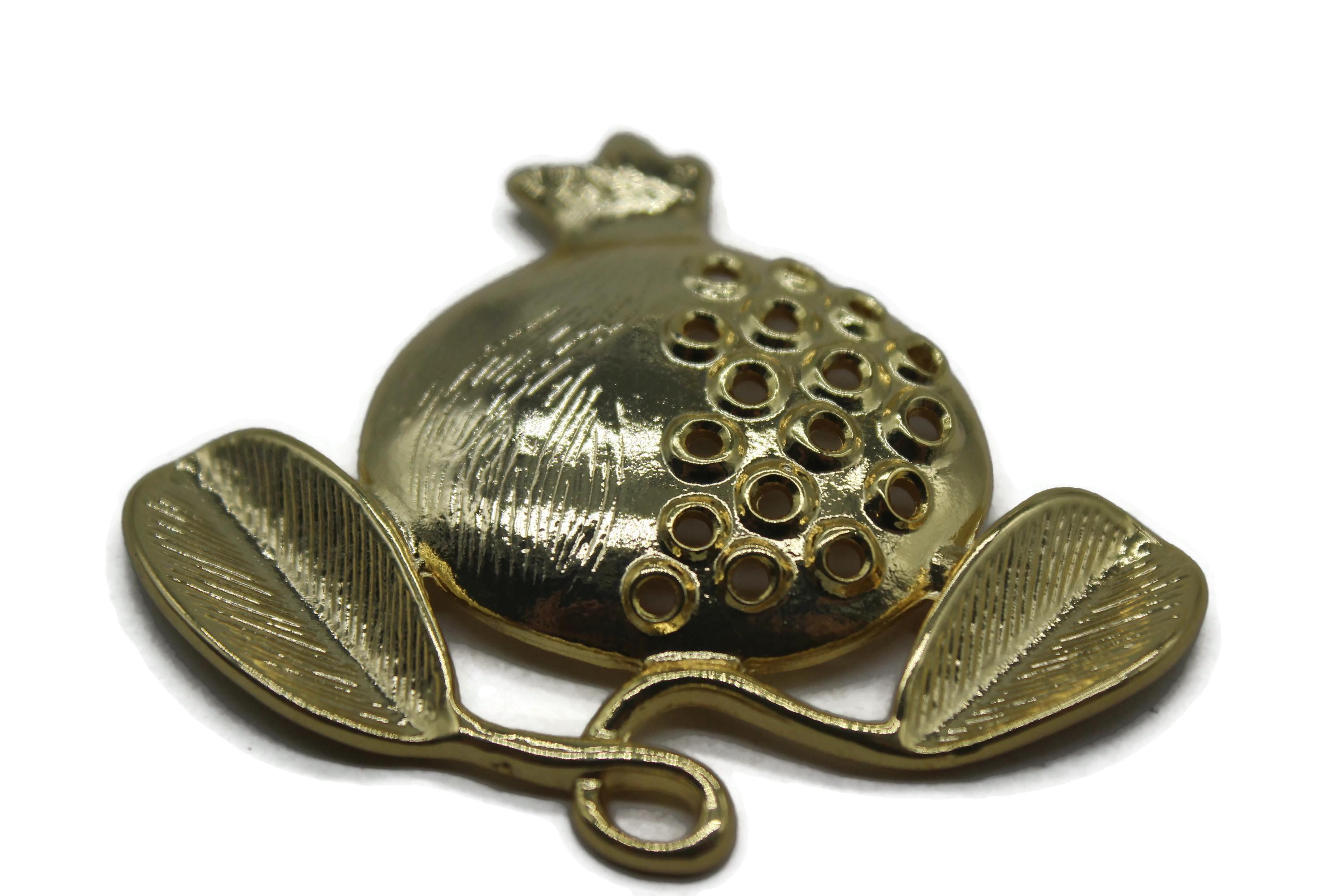 24 Stück Granatapfel Anhänger Aus Harz - Purpurrote Frucht Charms Mit Goldschlaufe