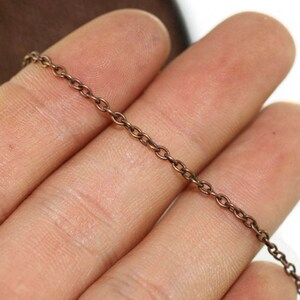 Antique Copper Brass Chains, 2x3mm rolo chains, Cable chains, Necklace chains, chain for necklace, Flat chains, necklace links