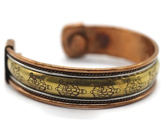 Adjustable Copper Arthiris Bracelet | Turtles Bangle Bracelet | Hand Forged Copper Bracelet