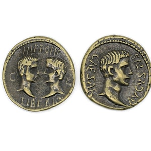 Caesar Avgvstvs Ancient Roman Emperor Coins Replica Antique Bronze coins, 30 mm Roman Empire artifact, Ancient Greek Rome art coins, HST