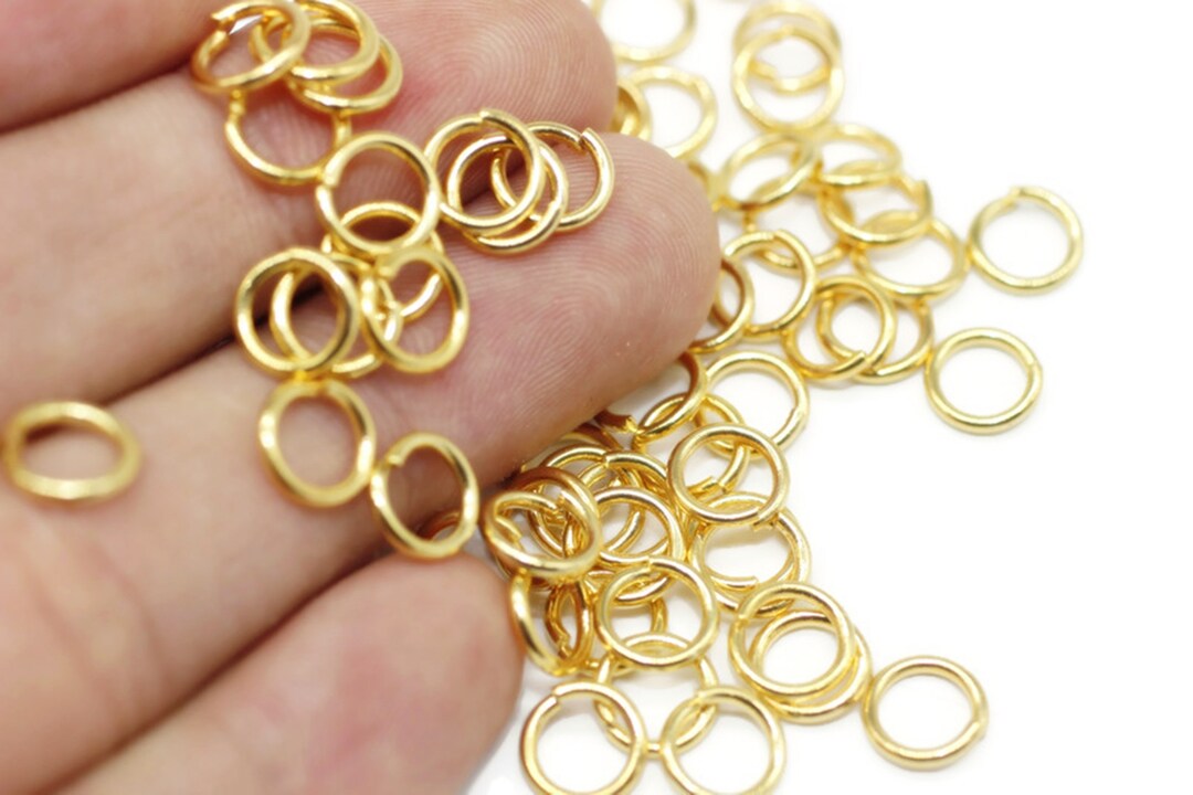 0.8x7 Mm Shiny Gold Plated Jump Rings Tiny Jump Ring Etsy