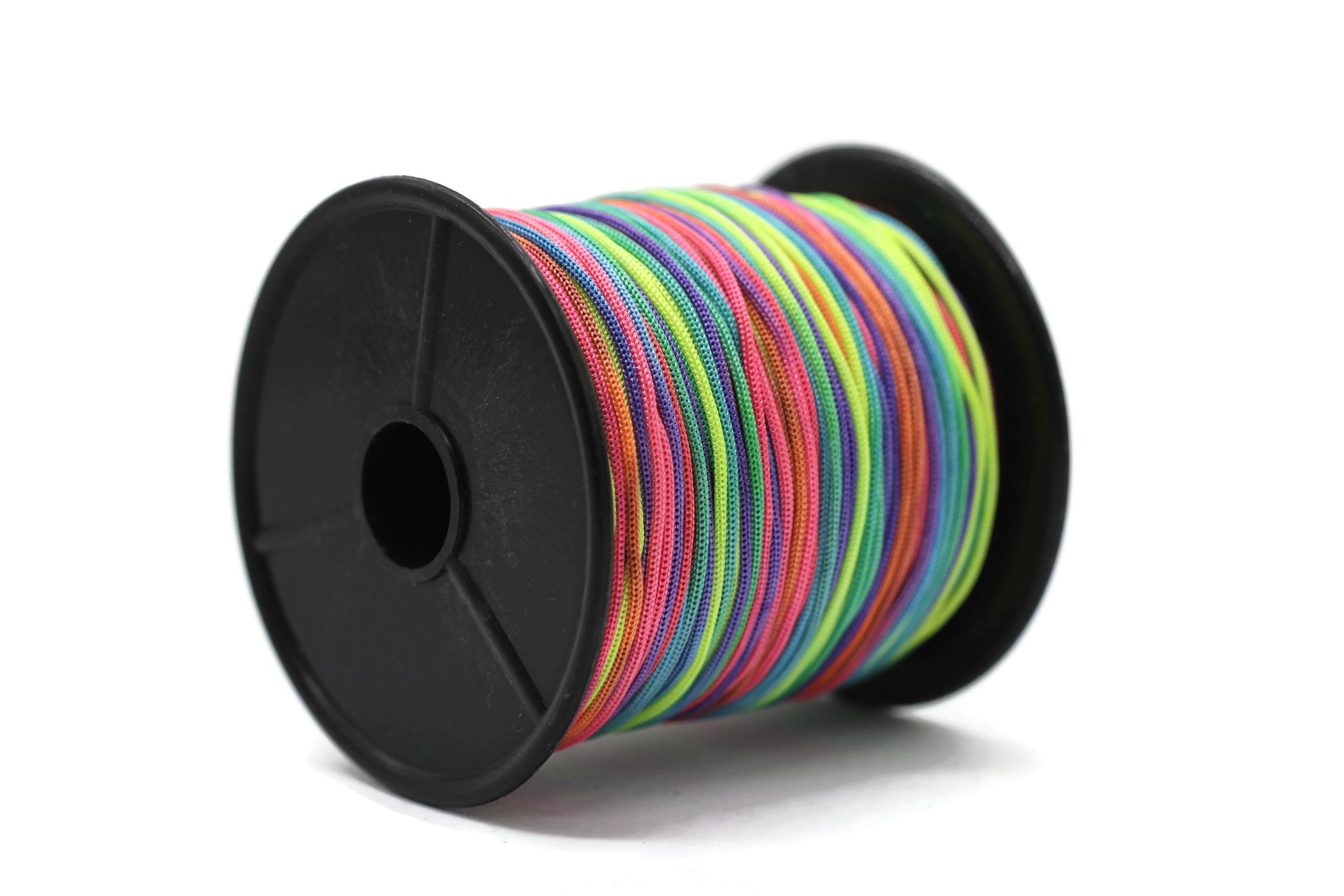1.1 MM Chinese Knot Rainbow Nylon Cord, 92 Yards Macrame Bracelet Cording,  Shamballa Beading Kumihimo String, Braided Shade Lift Cord TN 