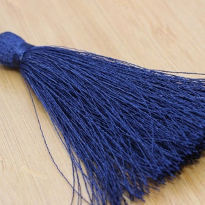 Premium quality 70 mm Tassel, Navy Blue Silky Thread Tassels - High Quality Tassels, Earring tassels,