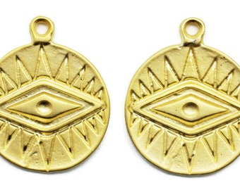 24 K Matt Gold Eye of Ra Charms, 22x27mm, Egyptian pendant, Egyptian charms, Eye of Ra pendant, Eye Charms, Necklace charms, EYPC