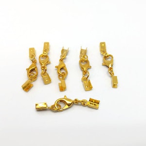 Crimps & Verschluss - 30 mm Gold Ton Lobster Verschluss, Gold Ton Krallenverschluss, Krallenverschluss, Kettenverschluss, Verschluss Set, Goldverschluss