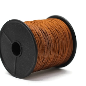 1.1 MM Chinese Knot Brown Nylon Cord, 92 Yards Macrame Bracelet Cording, Shamballa Beading Kumihimo String, Braided Shade Lift Cord TN