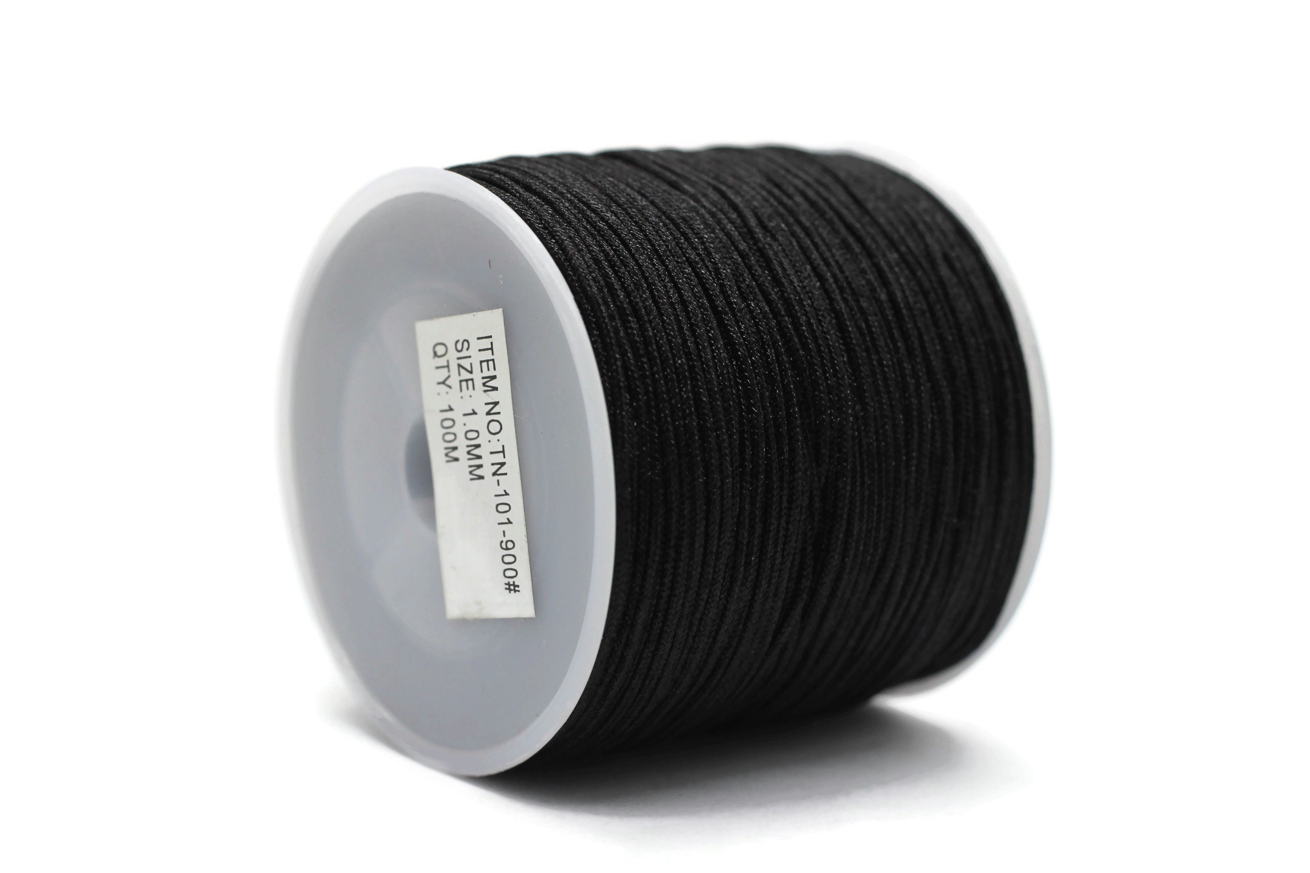 175 Yards 1mm Nylon Chinese Knotting Cord Black Rattail Macrame Thread  Nylon Beading String Cord