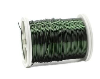 Fil vert foncé 22 calibre (0,6 mm) 13 yard 12 mètres, fil artisanal, emballage de fil, fil de bijouterie, fils artisanaux de 13 verges, WRRI