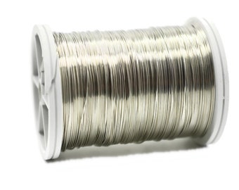Silver Grey Wire Artistic Copper 26 Gauge (0.4 mm)  25 Yard 23 Meters | Craft Wire | Wire Wrapping | 25 Yard Artisan Wires | WRRI