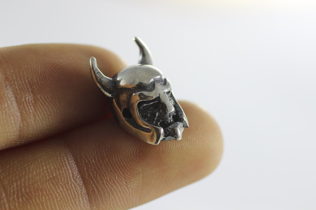 925 Sterling Silver Orc Beads 19 Mm Helmet Beads With Two Etsy