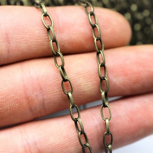 Antique Bronze Rolo Chains 3x6 mm Oval Link Chain - Bulk Chain - Necklace Chain - Bronze Link Chain - Open Chain, necklace chains,