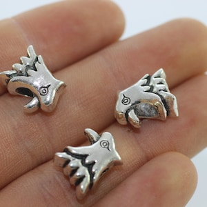 Antique Silver Pigeon Beads, Pigeon Charms, 12x15mm, Bracelet beads, Bracelet charms, findings, making bracelet, charm bracelet, Bird beads