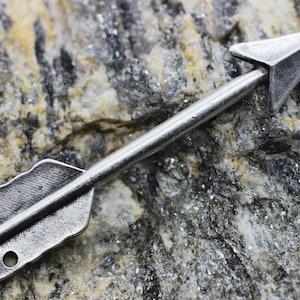 Matt Silver Plated Large Arrow Charms, 13x62 mm Silver Arrow Pendant, Arrow Necklace charm, Archer Charms, Arrow jewelry, War charms, ARRW