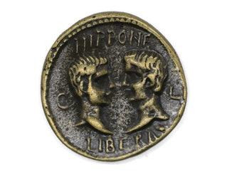 古代ローマレプリカ AVGVSTVSの肖像 Caesar Avgvstvs Ancient Roman Emperor Coins Replica Antique Bronze