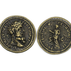 Pertinax Sesterz Ancient Roman Emperor Coins Replica Antique Bronze coins, 32 mm Roman Empire artifact, Ancient Greek Rome art coins, HST