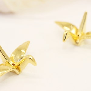 Shiny Gold Swan beads, spacer beads, Swan Bead, origami crane, Swan charm, Swan pendant, bead spacer, bird charm, origami jewellery, SWBC