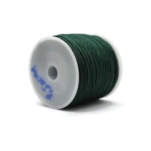 1.5 MM Chinese Dark Green Nylon Cord, 49 Yards Macrame Bracelet Cording, Shamballa Beading Kumihimo String, Braided Shade Lift Cord TN