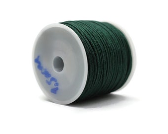 1.5 MM Chinese Dark Green Nylon Cord, 49 Yards Macrame Bracelet Cording, Shamballa Beading Kumihimo String, Braided Shade Lift Cord TN