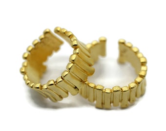 Adjustable Matt Gold Plated Bone Ring | Skull rings | Wicker Rings | Adjustable Brass Ring, Gold ring, Gothic ring SKLL1