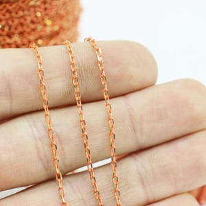 Orange Brass Link Chains, 1.8x 3 mm Oval Cable Chains, Flat Link, Open Links, Chain for Necklace chains, Cable chains, Orange chains