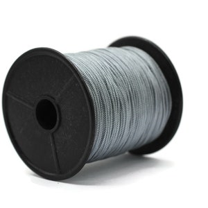 1.1 MM Chinese Knot Grey Nylon Cord, 92 Yards Macrame Bracelet Cording, Shamballa Beading Kumihimo String, Braided Shade Lift Cord TN