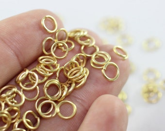 5.6 mm ( 19 Gauge) Gold Plated Jump Rings, Tiny Jump Ring Connector, Gold Plated Connectors, Gold Plated Findings, Gold Jumprings, JMPG