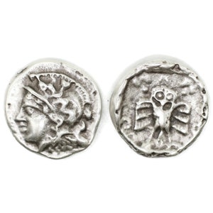 Roman Women with Helmet Antique silver coins, 24.5mm  Roman Empire artifact, Ancient Greek Rome art coins, owl coin, Replica coins, HST