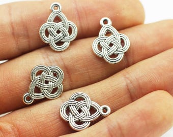 Antique Silver Celtic Knot Charms , Bracelet and Necklace Findings, 13 x16 mm Tiny Celtic Charms, Celtic pendant - Symbol charm