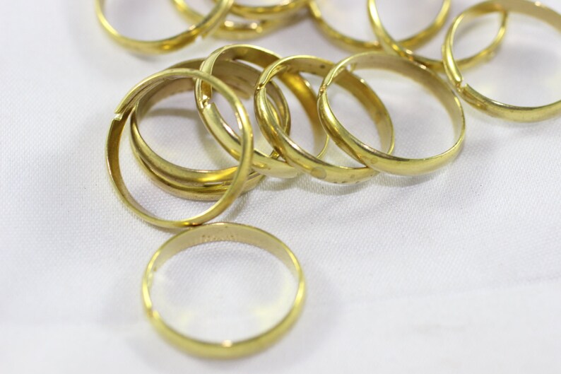 Raw Brass Ring Blanks Metal Adjustable Ring Blanks Ring Etsy