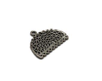 Matt Silver Plated Chandelier Earring charms, 29x22mm Filigree Silver Earring Findings,  Multi holes  Filigree Charms, earring component