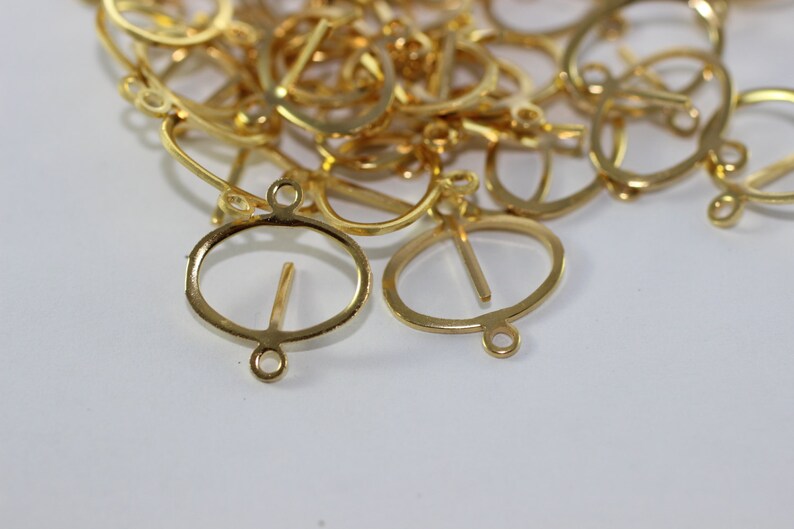 Gold Plated Bracelet Connectors 14x15mm Circle Brass Etsy