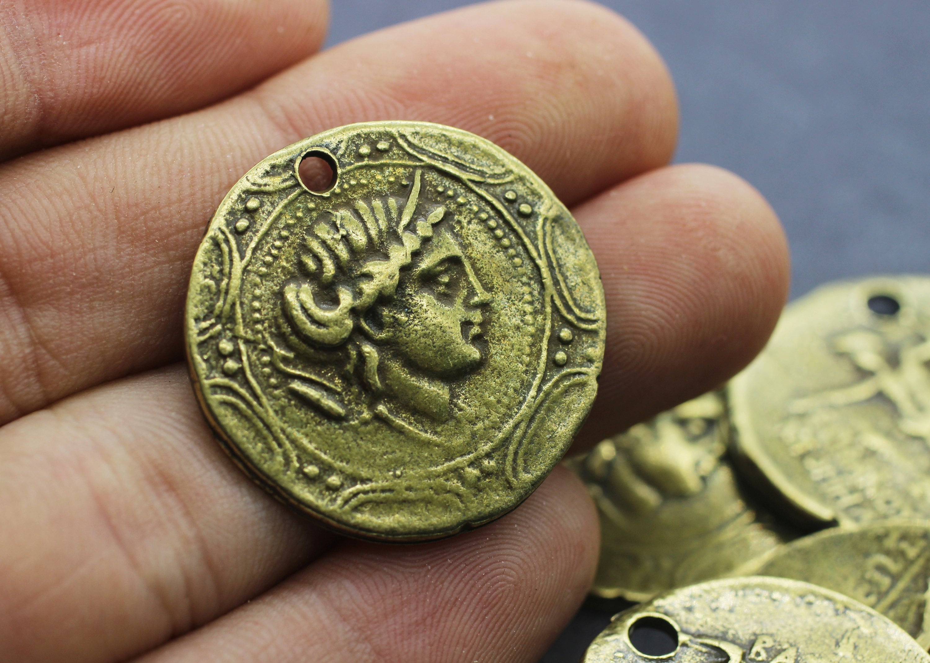 Cleopatra Coin 28 Bronze Pendant - Etsy Israel