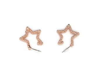 Orecchini A Stella Placcati Oro Rosa – Eleganti E Moderni, Gioiello Donna Contemporaneo