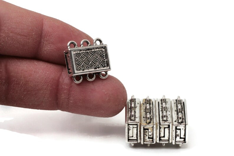 Multi Loop Clasp Antique Silver 3 Holes Multi Clasps, Multi Strand Necklace Clasps ...