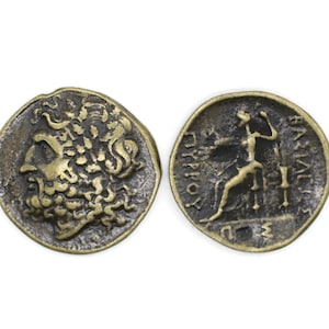 Zeus Coins, Antique Bronze Roman coins, 26 mm Roman Empire artifact, Ancient Greek Rome art coins, Replica coins, Historical coin, HST