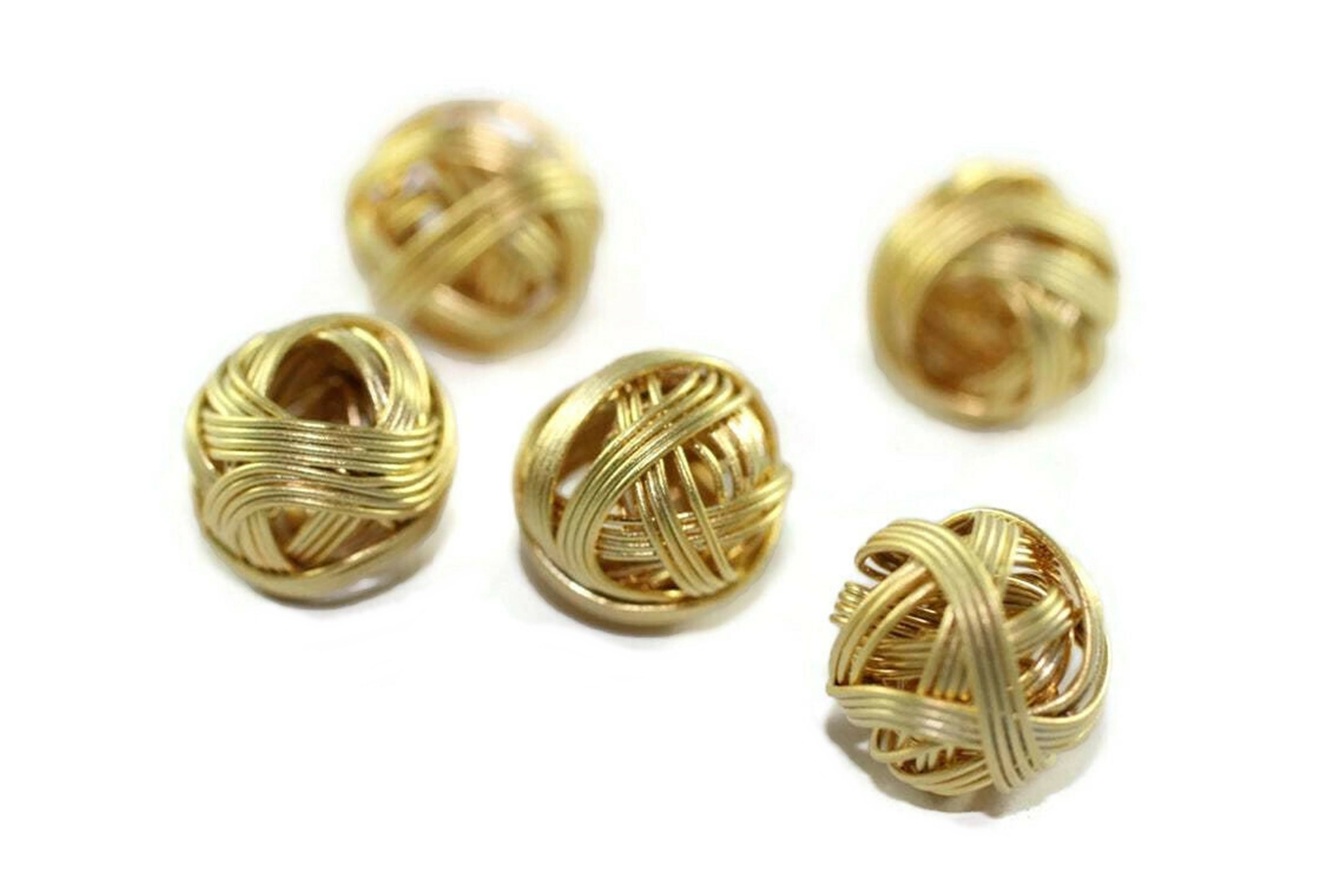 Gold Plated Tiny Cute Beads Metal Wire Balls Wire Wrapped - Etsy