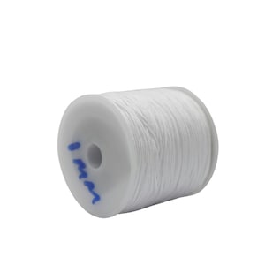 1 MM Chinese Knot White Nylon Cord, 76 Yards Spool Macrame Bracelet Cording, Shamballa Beading Kumihimo String, Braided Shade Lift Cord TN