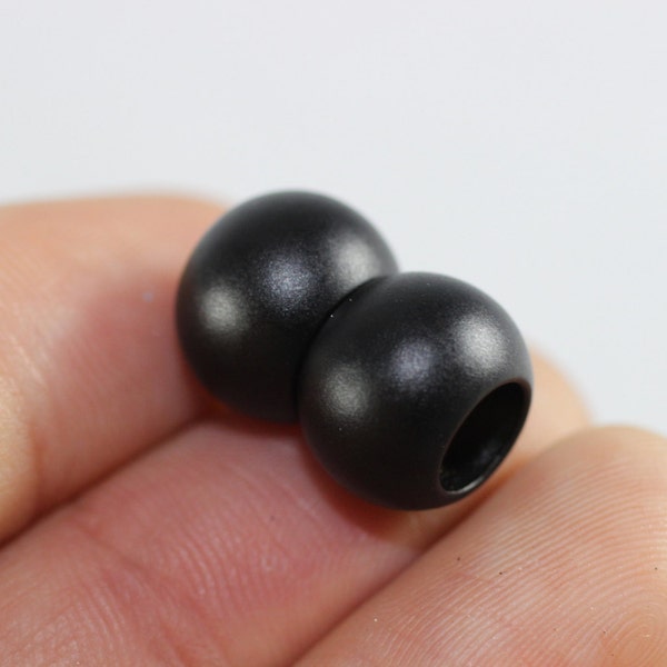 Black Enameled Ball Magnetic Clasps 6,5 mm Inner, Solid Brass Magnetic Clasp for Leather and Cords - GNC 094