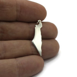 Palästina Halskette 925 Sterling Silber Charm | Personalisiertes Geschenk Zierliche Halskette | Palästina Karte Halskette | Minimalist Halskette |