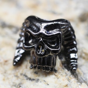 Gunmetal Paracord Knife Lanyard Bead, 15 mm Skull Lanyard Bead, Knife Paracord Lanyard, Paracord Accessories, paracord beads