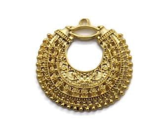 Dijes para aretes chapados en oro mate de 24 k, suministros de joyería de 38 mm, fabricación de aretes, dijes para collares, fabricación de collares, dijes de oro, accesorios para aretes