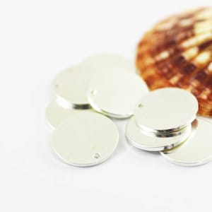 1.4x20mm Rhodium plated Disc, Solid Brass Disc, Round Stamping Tags, Stamping Blanks, 20 mm disc, Disc charm, round blanks, SSDT